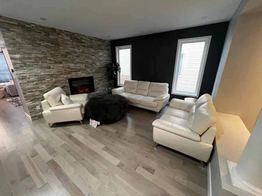 Stone Fireplace Feature & Living Area Update